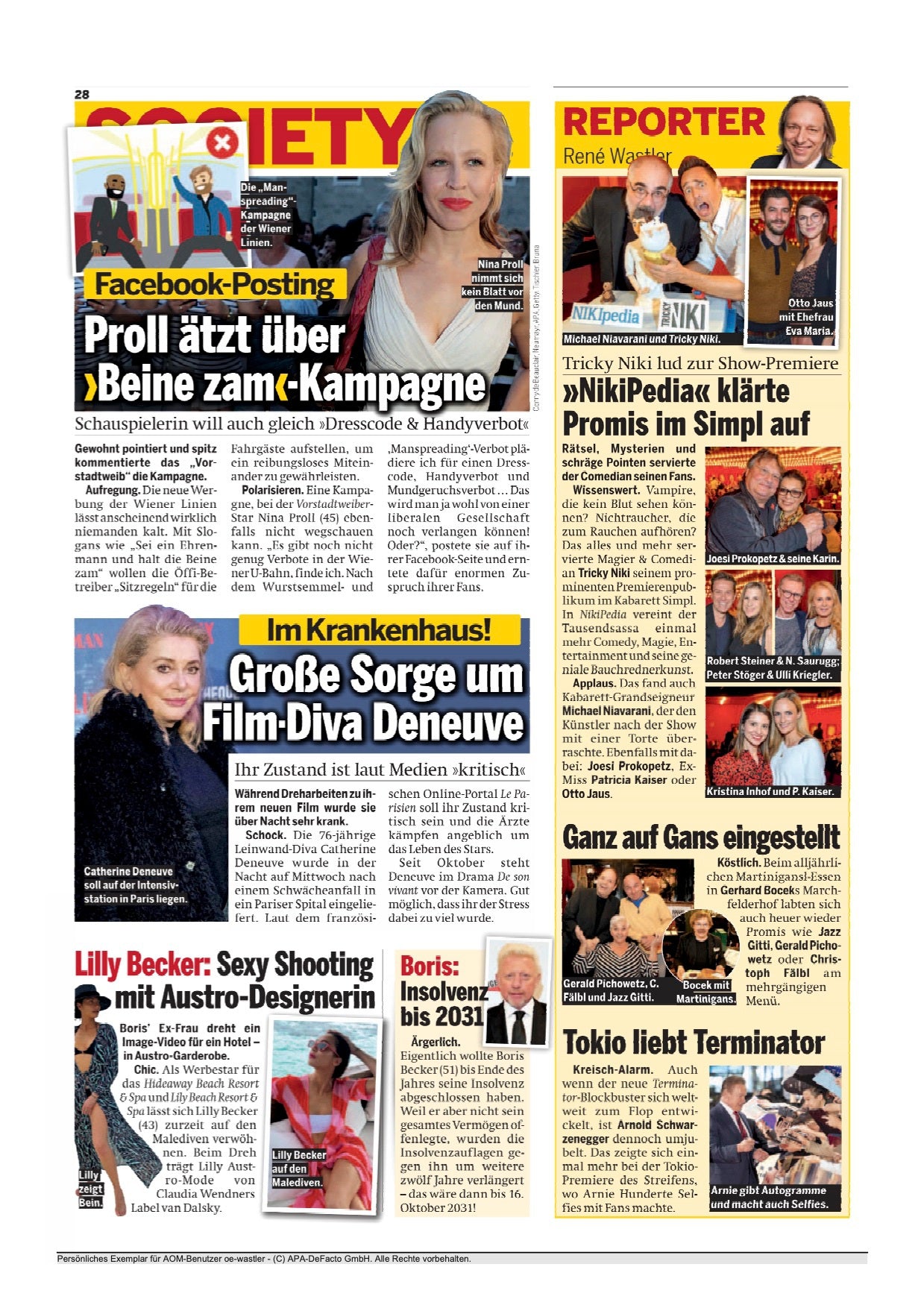 van Dalsky & Lilly Becker featured at  "Österreich" Newspaper