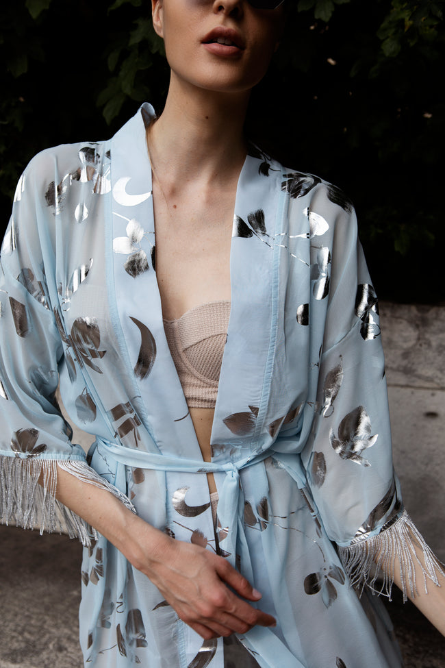 Tunic Long Maxime Kimono "Blue-sky"