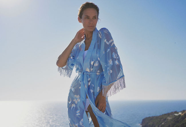 Tunic Long Maxime Kimono "Blue-sky"